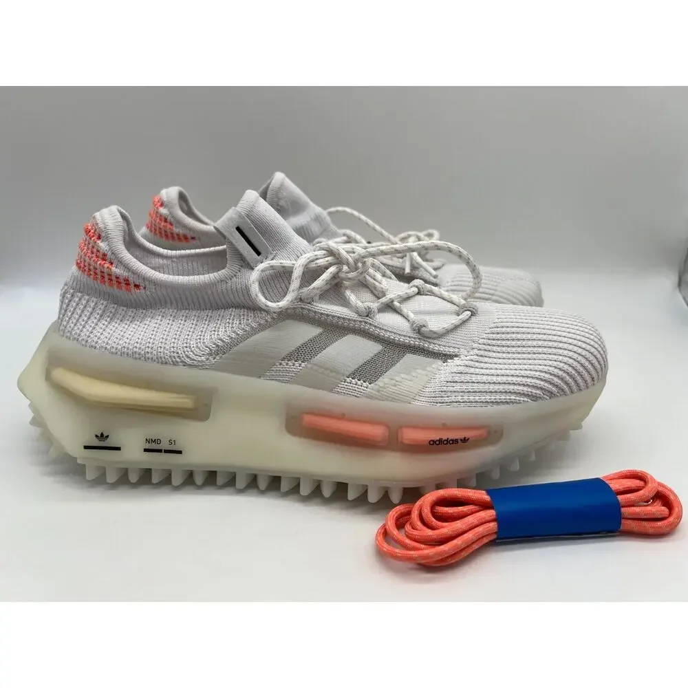 Adidas Women's NMD S1 Low Shoes Coral White HQ4465 Size 8 NWT.,